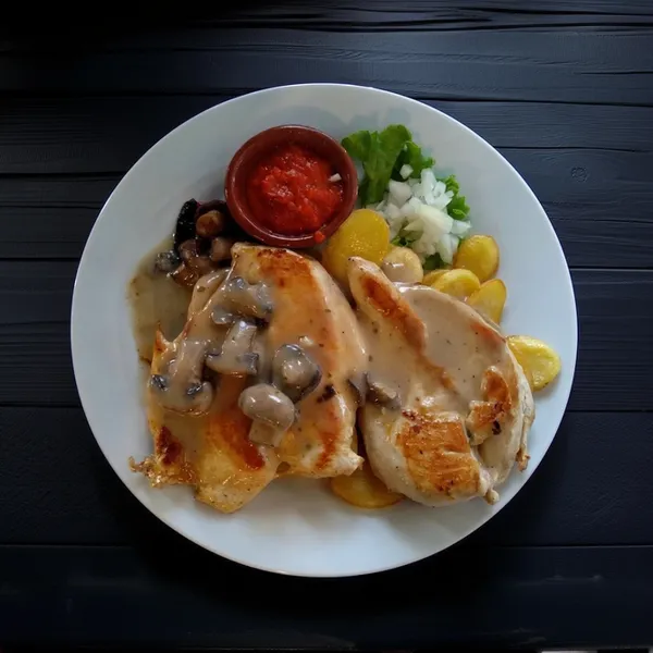 Hähnchenfilet in Bergpilzsauce